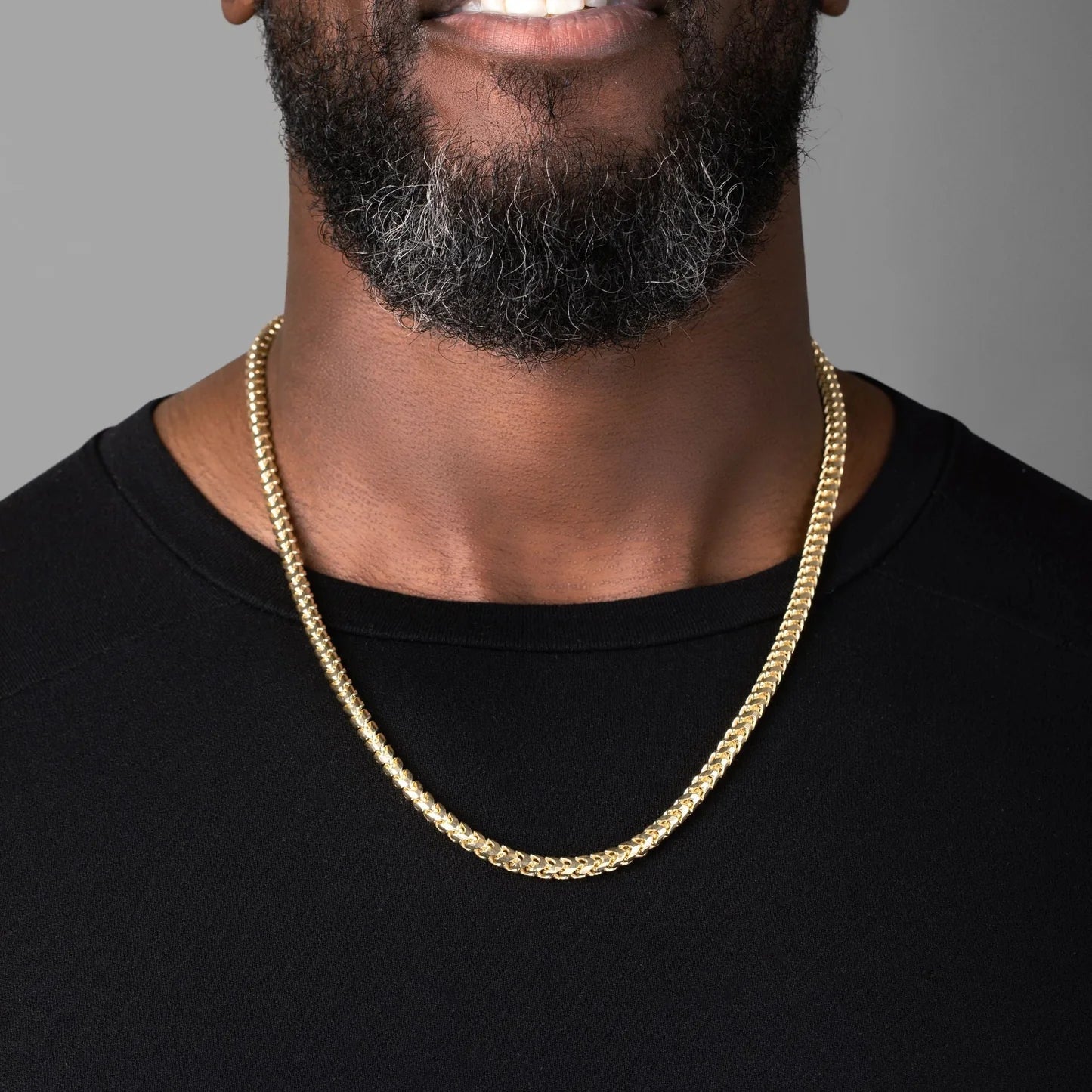 10K Real Gold Hip Hop Necklace 5MM Franco Chain