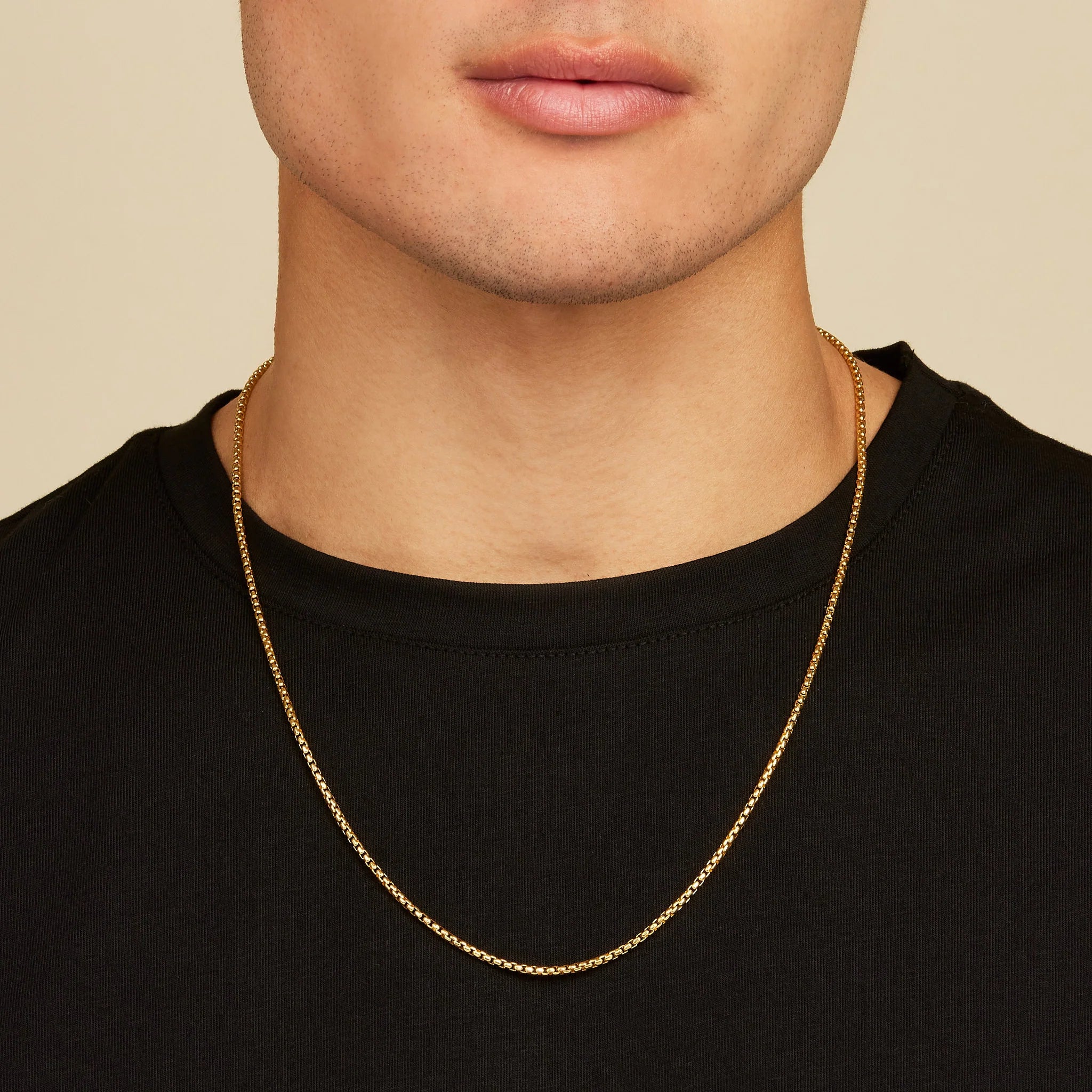 18K Yellow Gold 1MM Box Chain Necklace