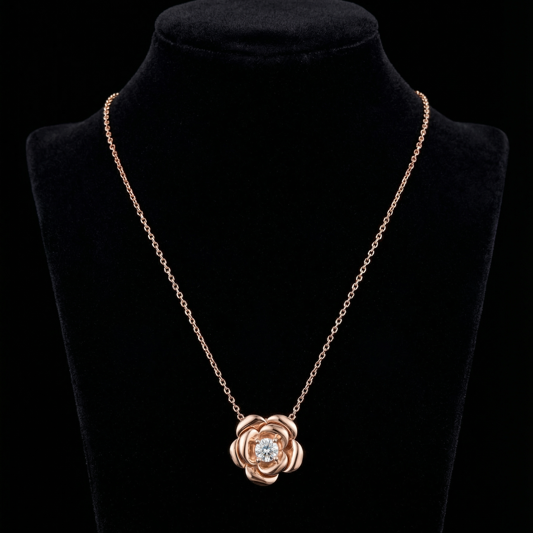 Rose Bloom Solitaire Pendant