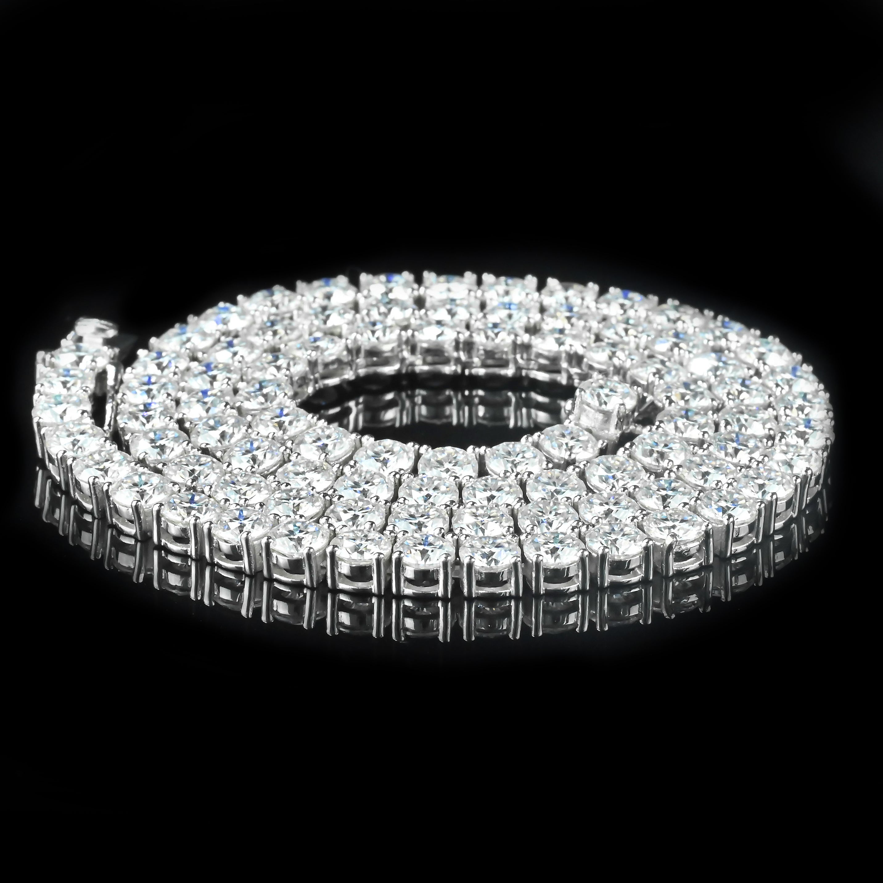 Collar de cadena de tenis de plata de ley 925 con piedra VVS