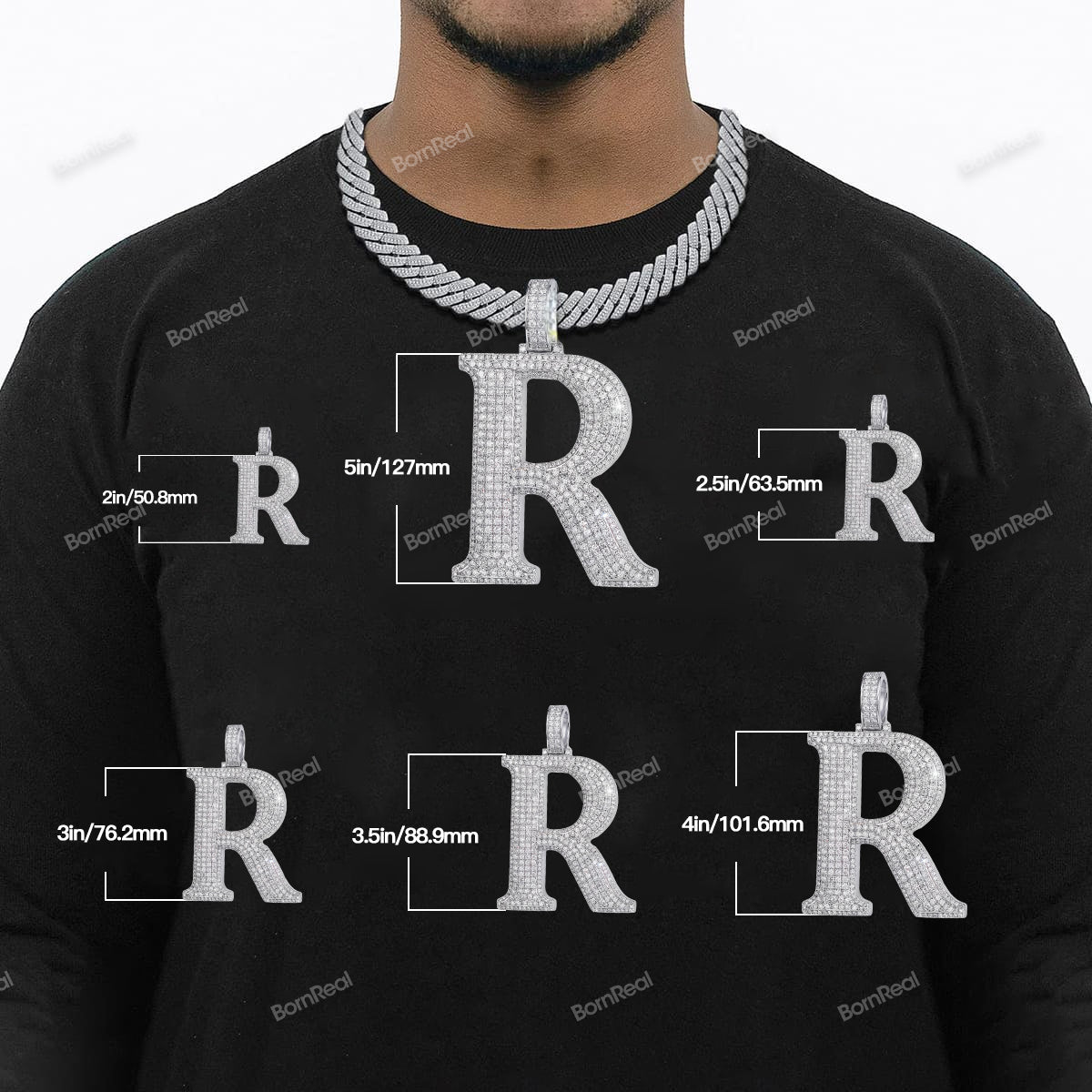Round Cut Rose Gold Letter P Pendant - Iced Out Custom Pendant
