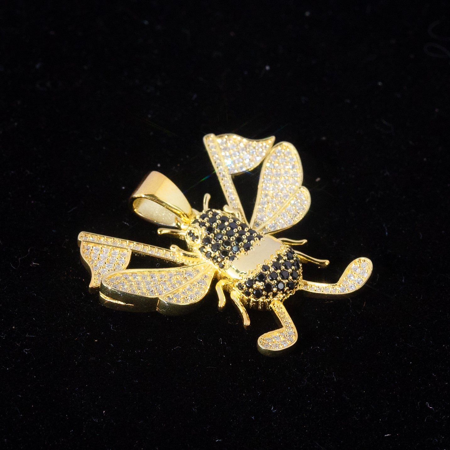 Custom Iced Bee Moissanite Pendant