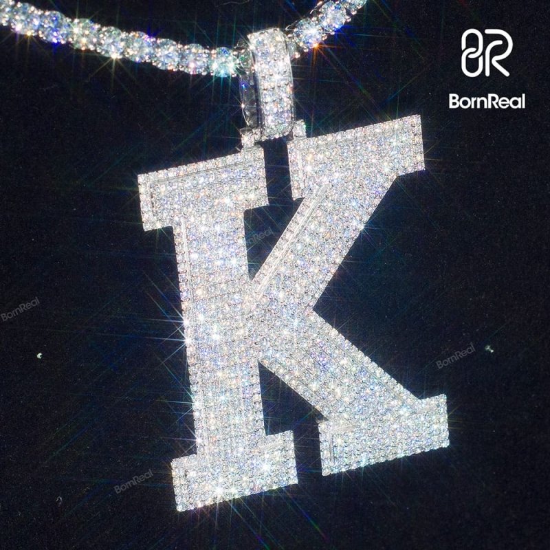 2 inches A to Z VVS Diamond Letter Pendant Suitable for Everyday Wear_10