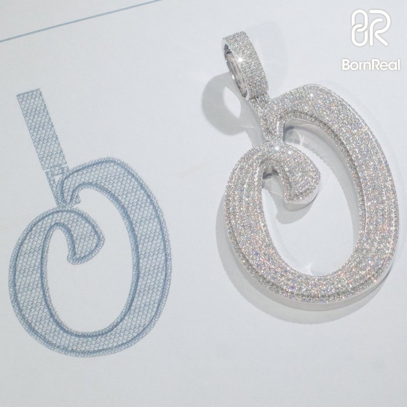2 inches A to Z VVS Diamond Letter Pendant Suitable for Everyday Wear_13