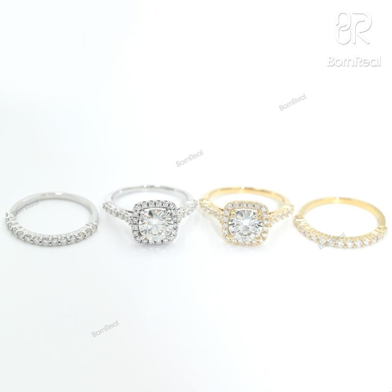 3.1ct. VVS Moissanite Wedding Ring Fine Jewelry(Two Rings)