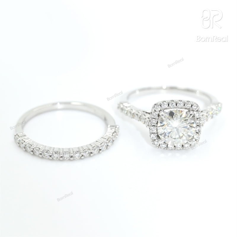 3.1ct. VVS Moissanite Wedding Ring Fine Jewelry(Two Rings)