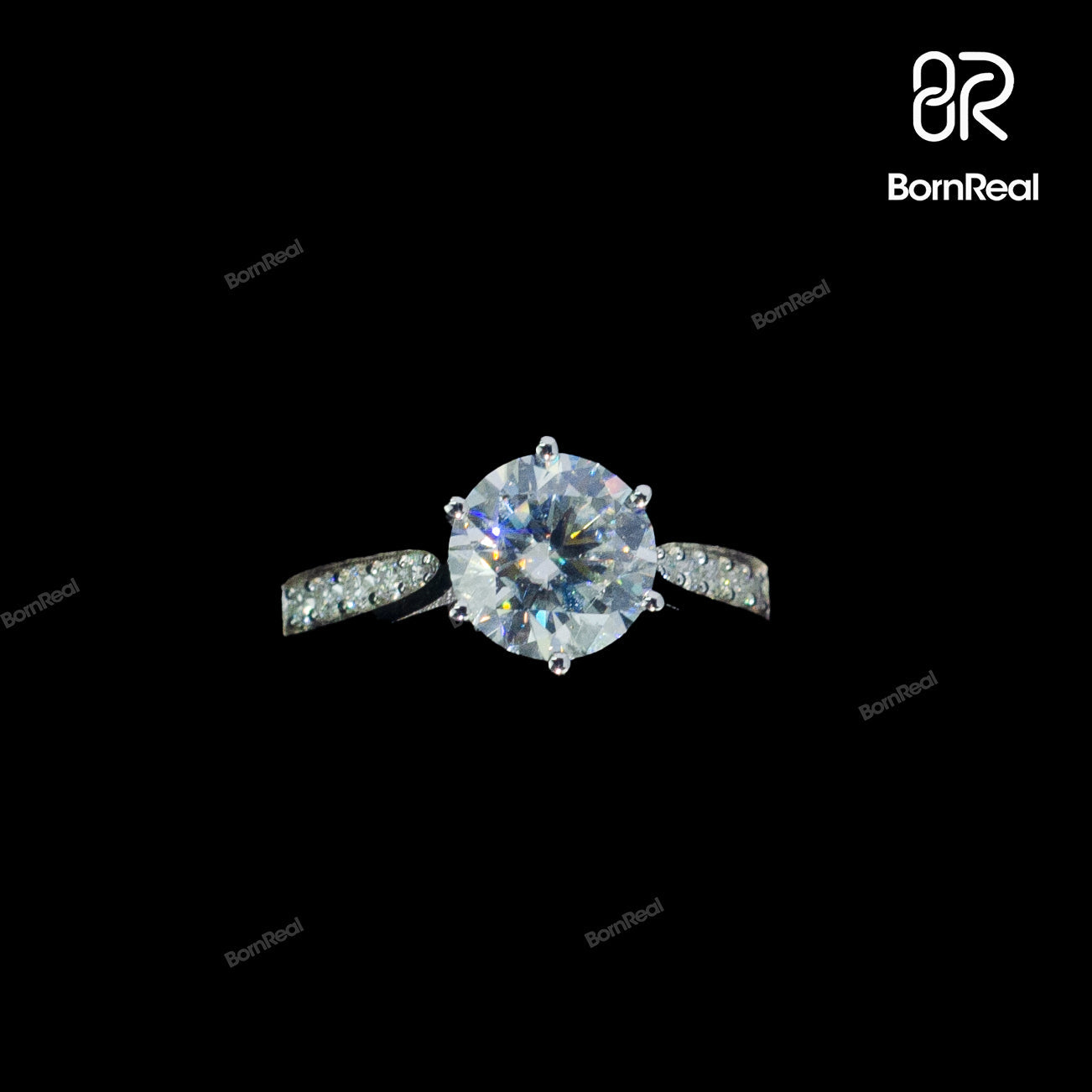 Round Cut Engagement Ring Promise Anniversary Ring Bornreal Jewelry