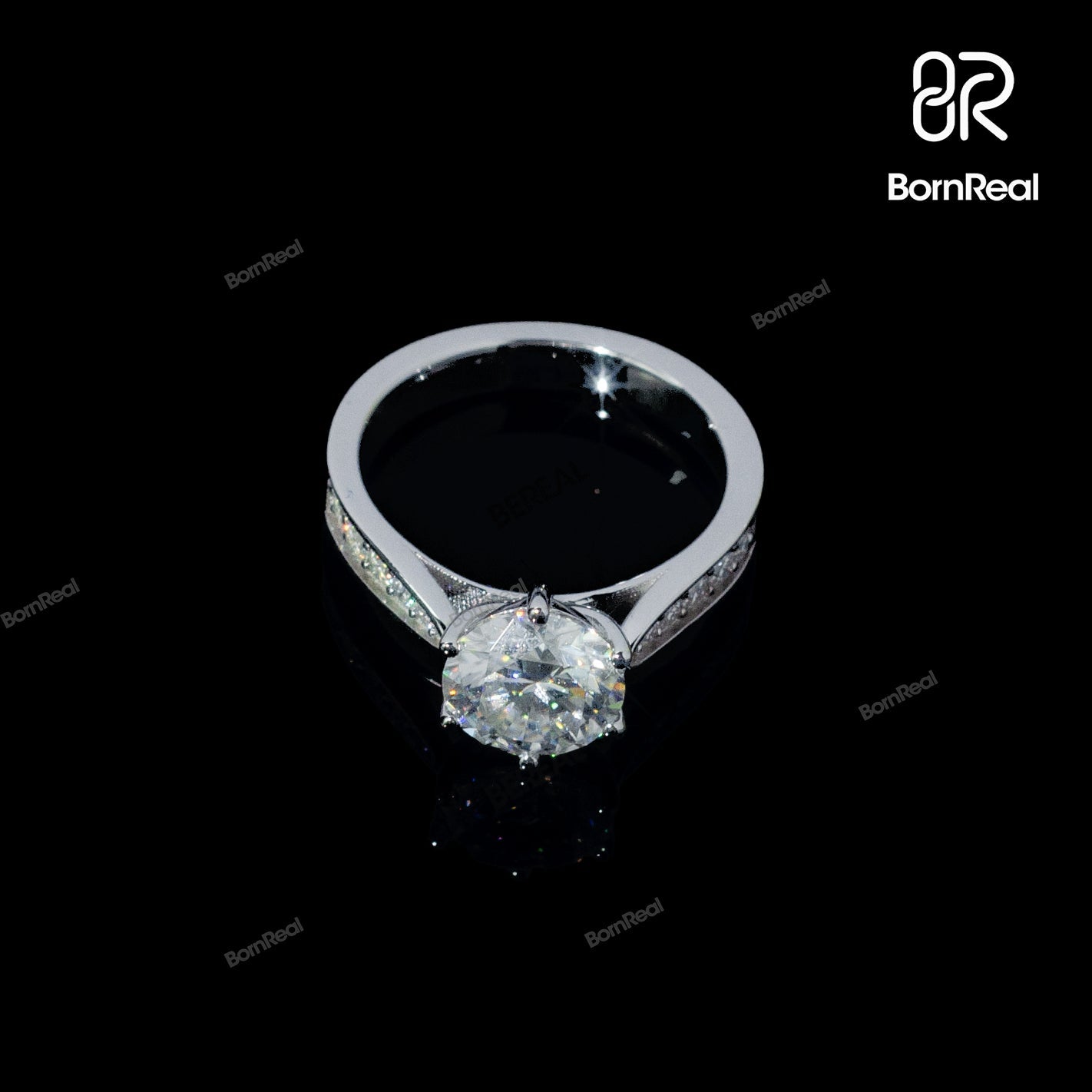 Round Cut Engagement Ring Promise Anniversary Ring Bornreal Jewelry