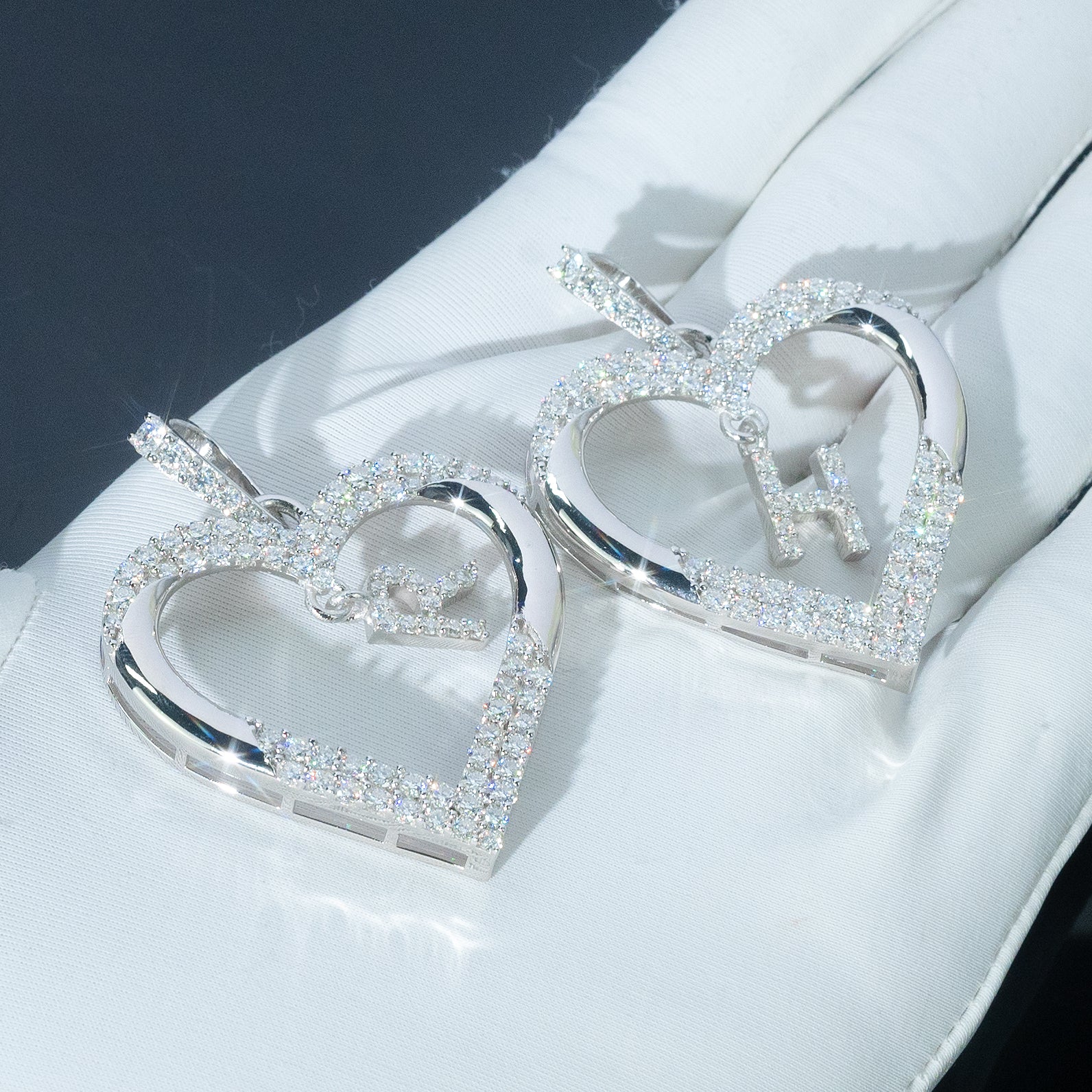 Custom Heart Initial Moissanite Pendant (Only 1pc)