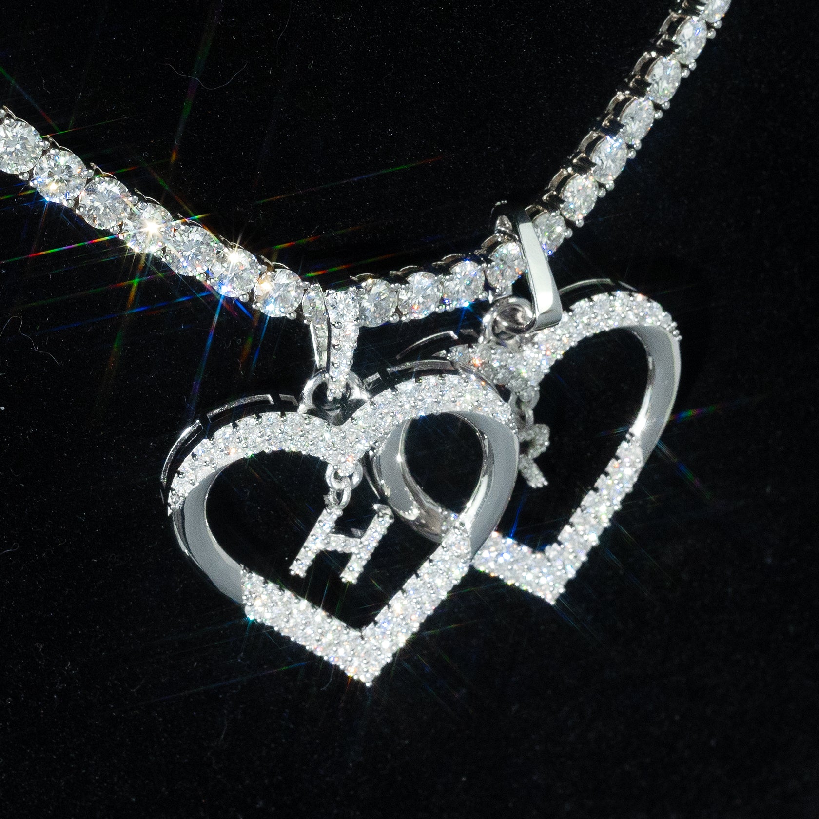 Custom Heart Initial Moissanite Pendant (Only 1pc)