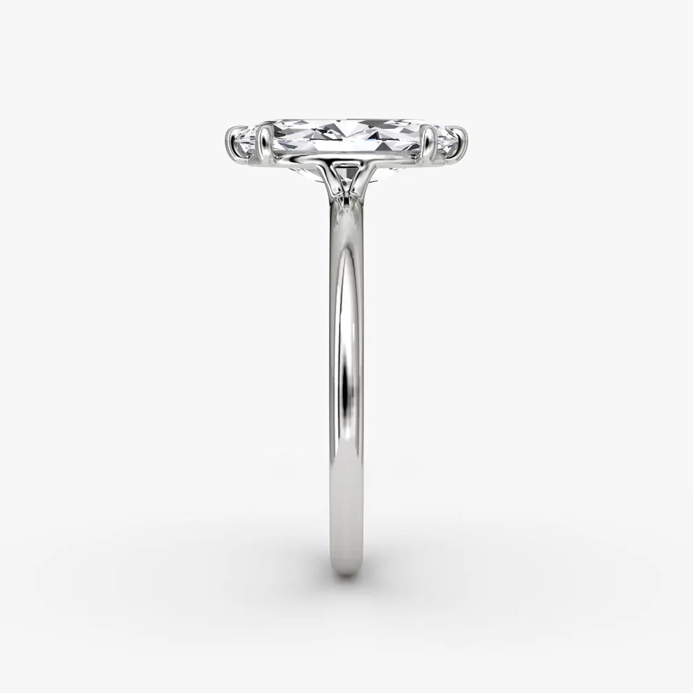 Bornreal Lab-Grown Diamond Marquise Halo Engagement Ring.