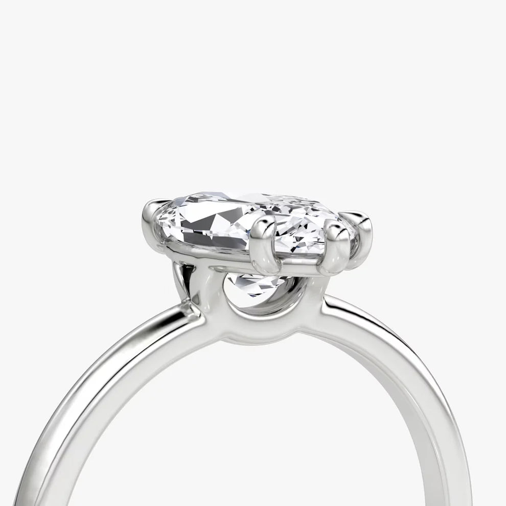 Bornreal Lab-Grown Diamond Marquise Halo Engagement Ring.