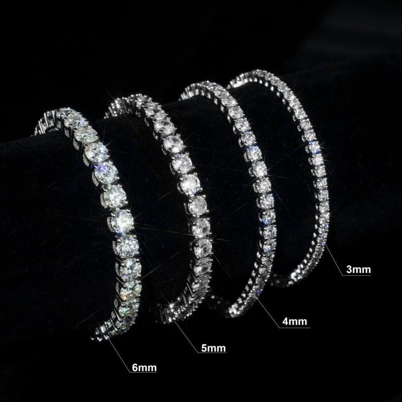 Iced Out Sterling Silver Tennis Chain Bracelet with VVS Diamonds_03