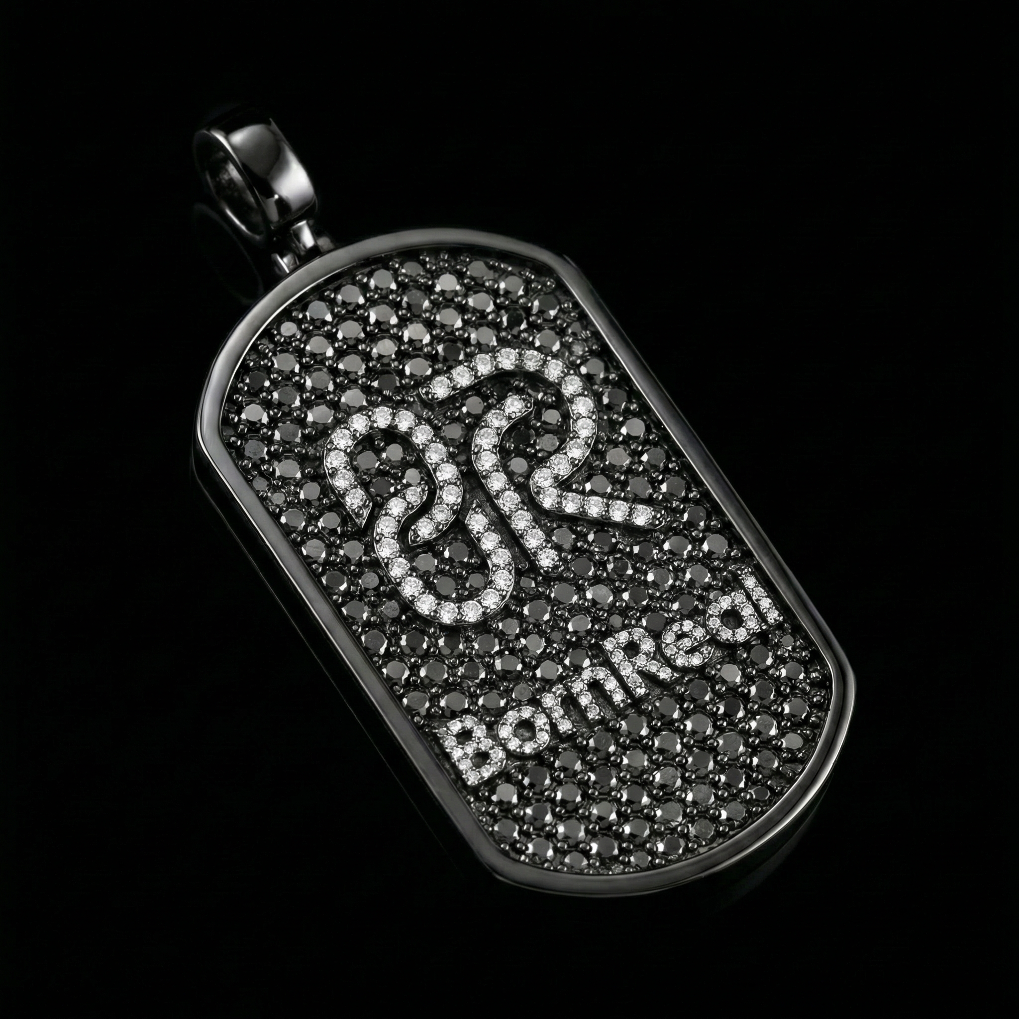 Custom Iced Moissanite Dog Tag Pendant