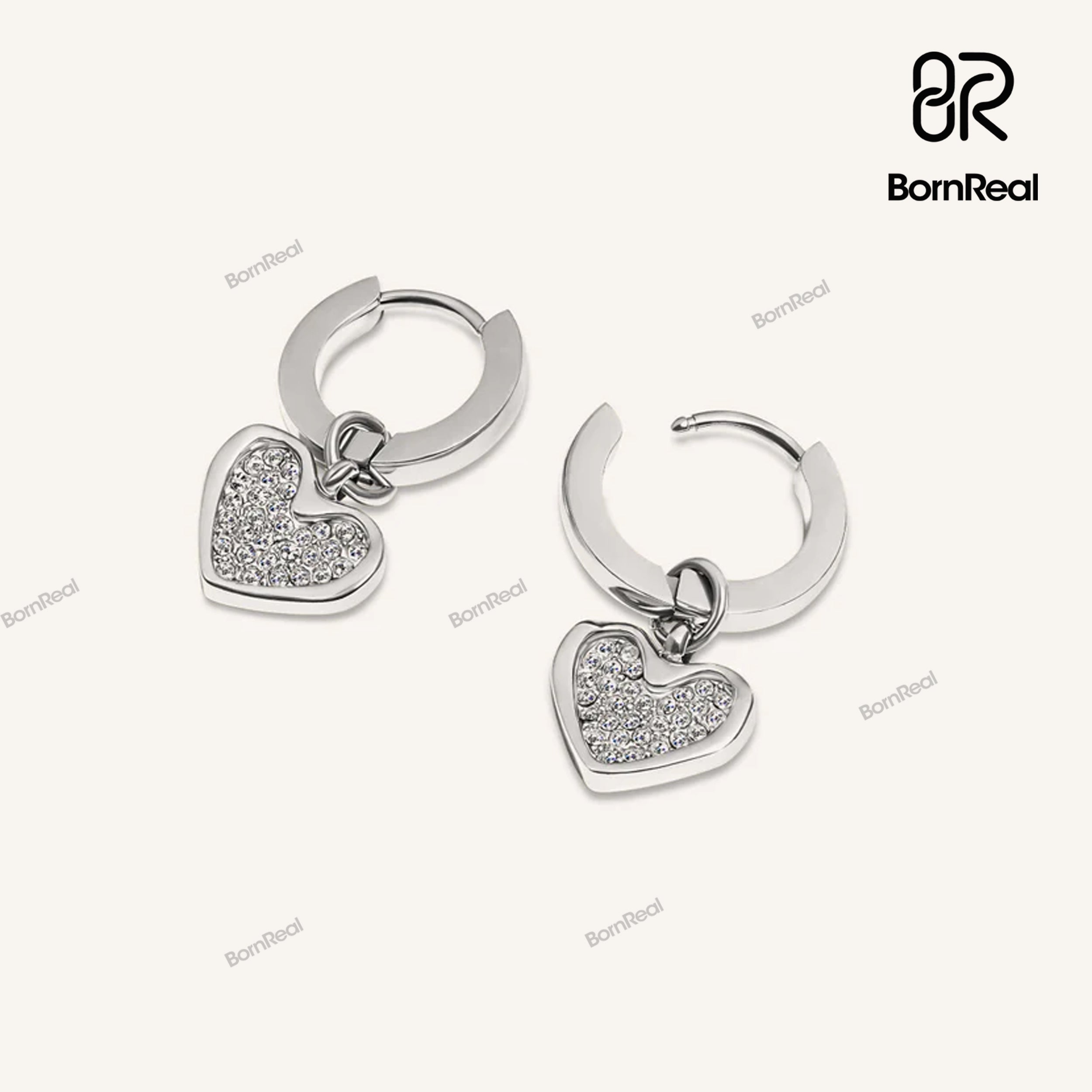 Boucles d'oreilles créoles rondes en argent sterling couleur D pour femmes