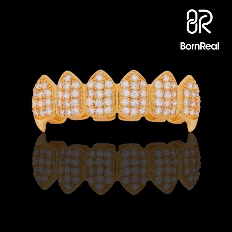 ABSOLUTELY FITTING! Custom 10K/14K/18K Real Gold Diamond VVS Moissanite Diamond Vampire Grillz!