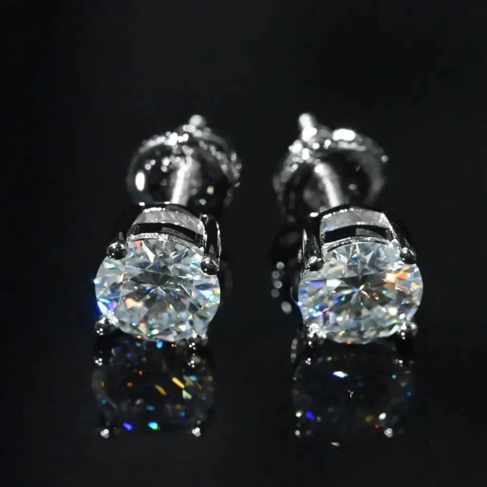 Anti-allergic High-Quality VVS Moissanite Diamond Stud Earrings 0.6-6CT For Gift（A Pair） Bornreal Jewelry - Bornreal Jewelry
