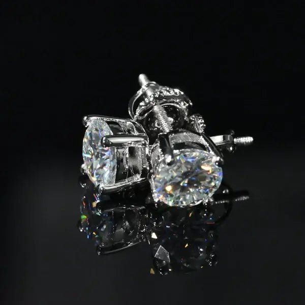 Anti - allergic High - Quality VVS Moissanite Diamond Stud Earrings 0.6 - 6CT For Gift(A Pair)