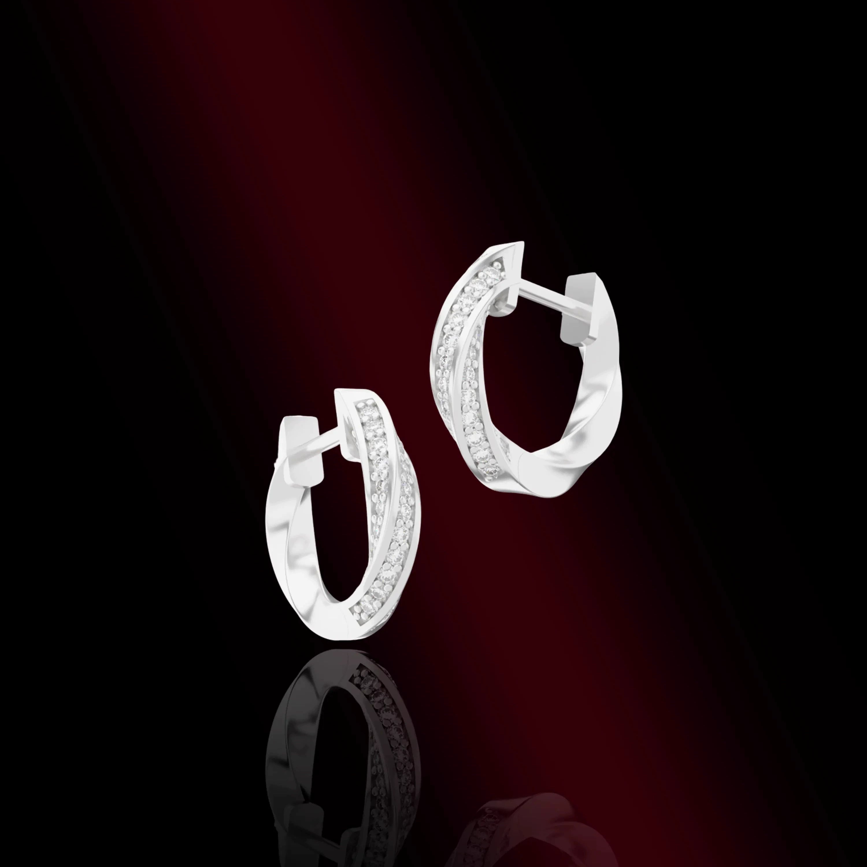 Anti - allergic S925 VVS Moissanite Mobius Hoop Earrings