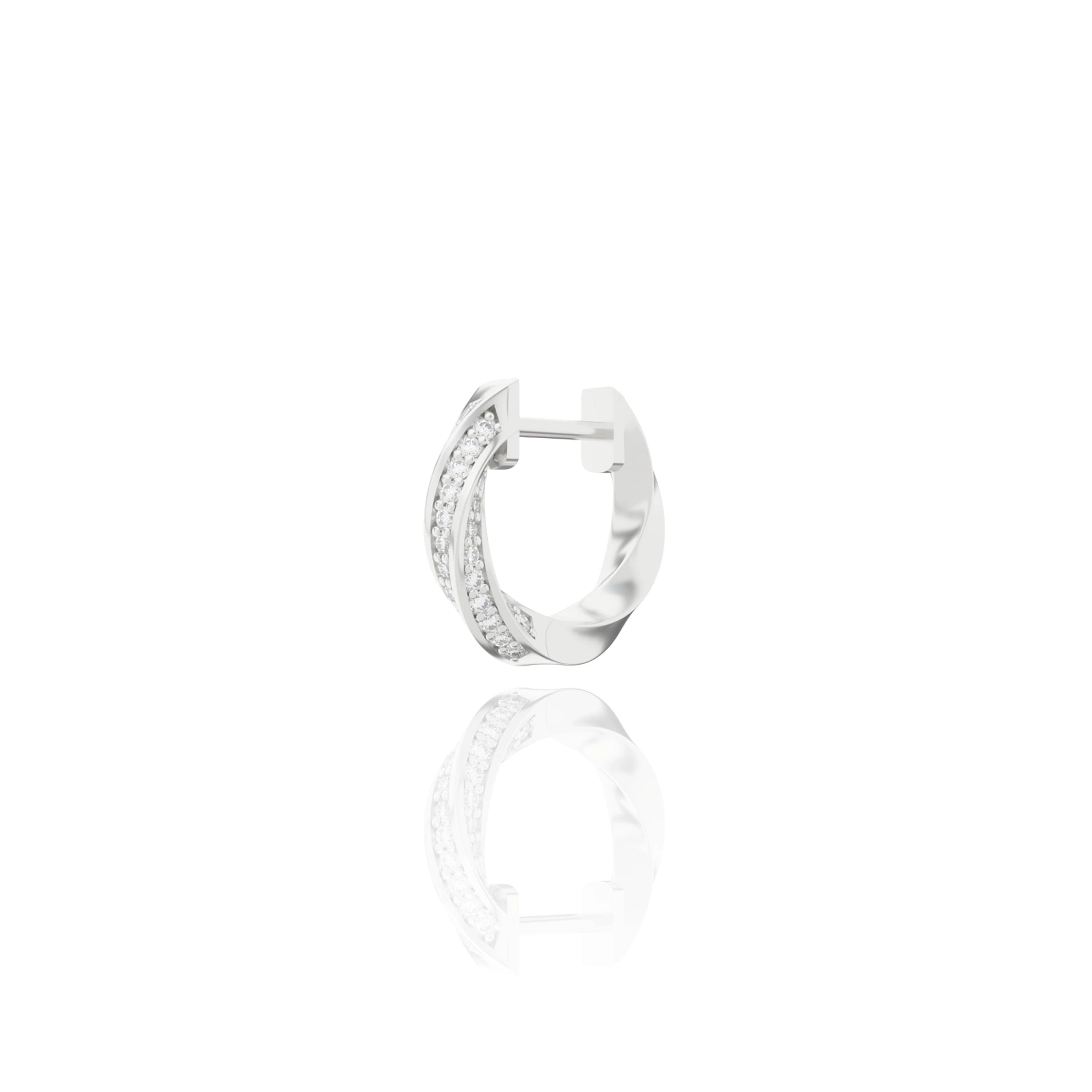 Anti - allergic S925 VVS Moissanite Mobius Hoop Earrings