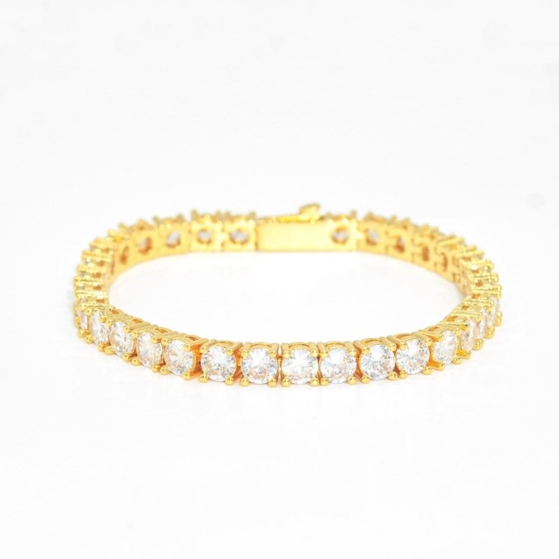 Custom 3MM 10K Solid Gold VVS Moissanite Tennis Bracelet
