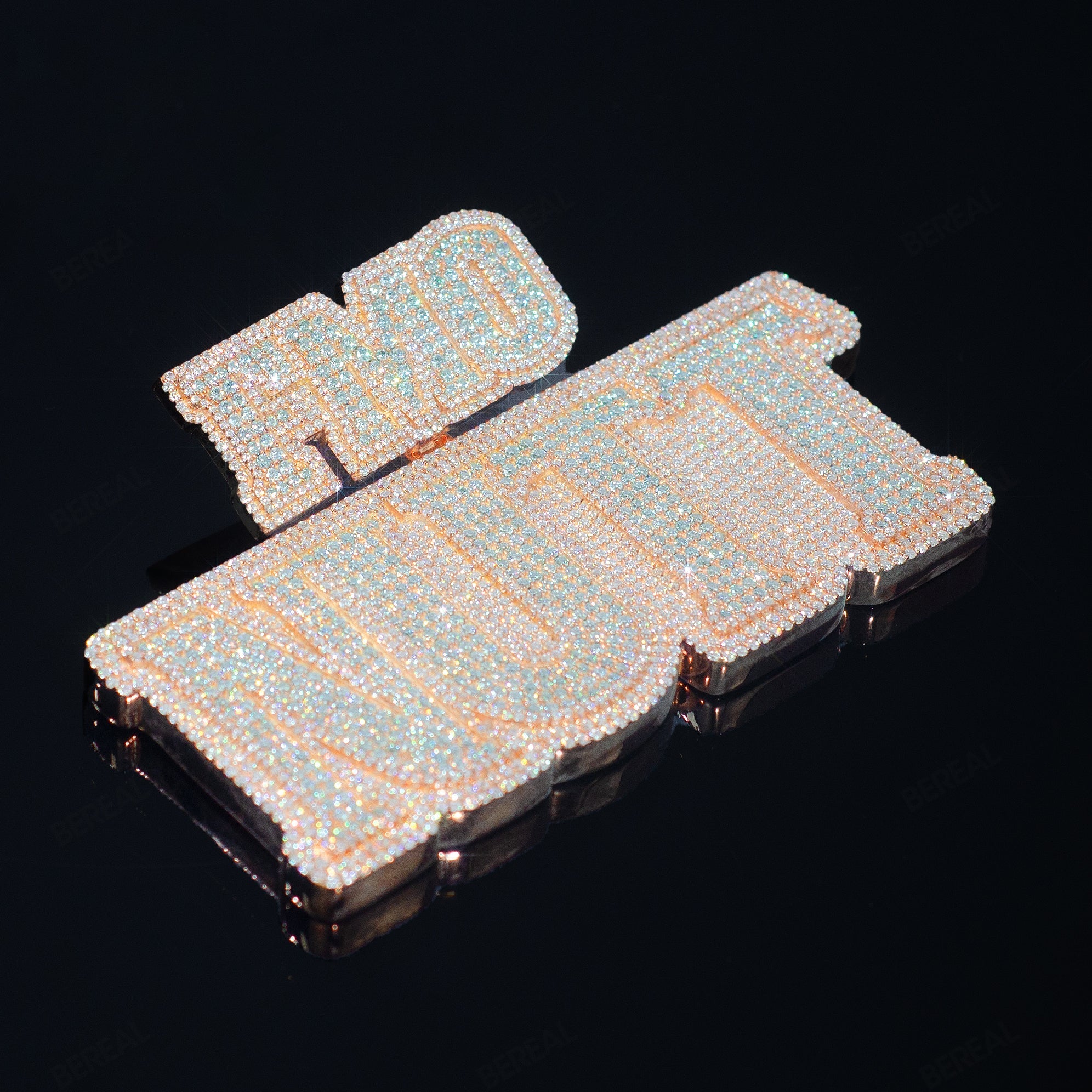 Full Iced Out Rose Gold Moissanite Name Pendant Custom 925 Silver 10K/14K/18K Real Gold Diamond Rapper Jewelry