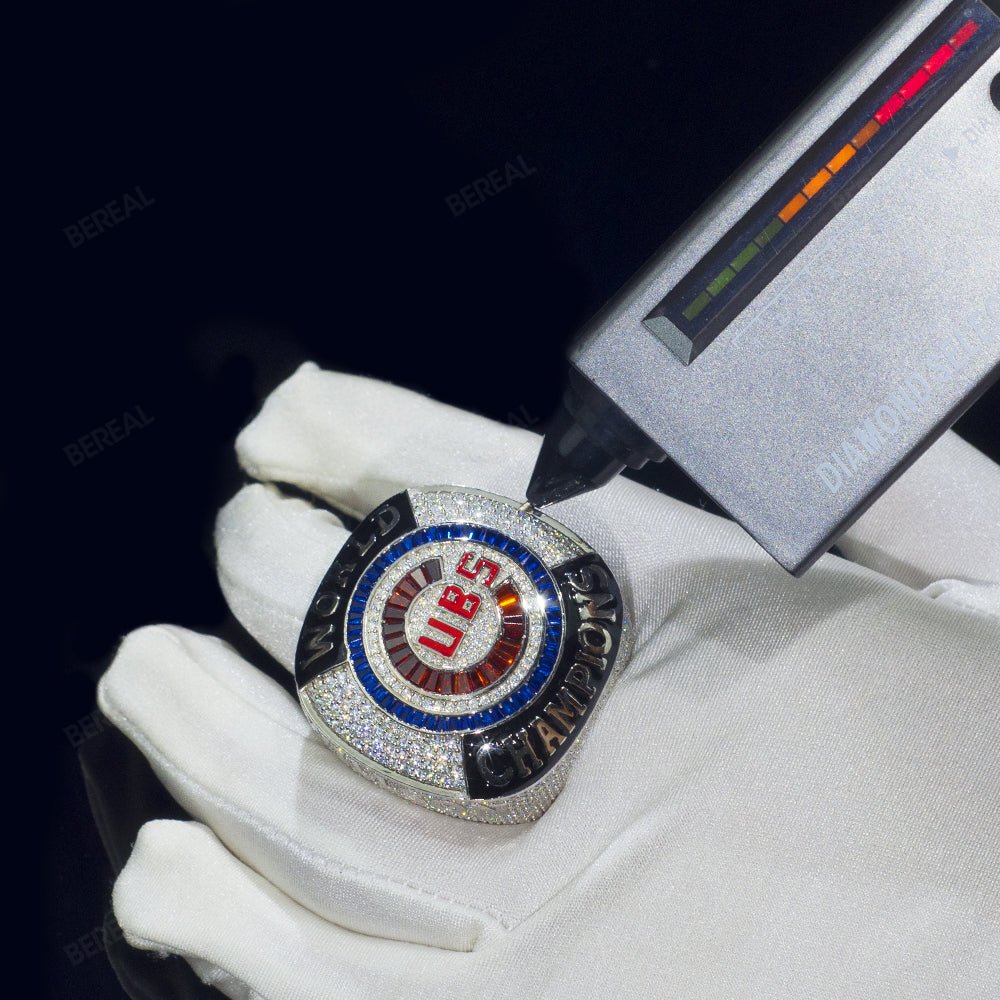 Iced Out Enamel VVS Moissanite World UBS Ring Men Custom 925 Silver 10K/14K/18K Real Gold Diamond Rapper Jewelry