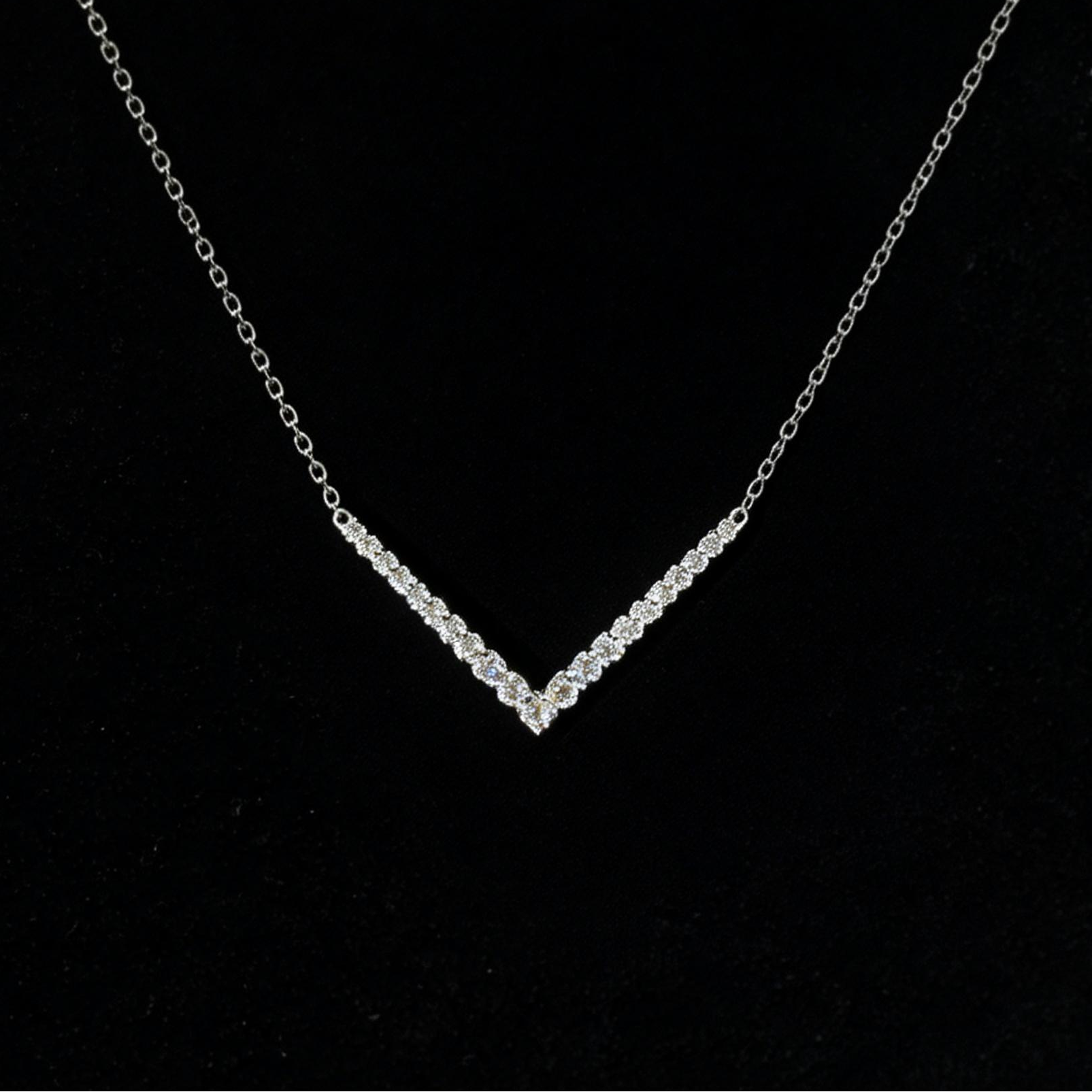 Chevron V-Bar Pendant Necklace