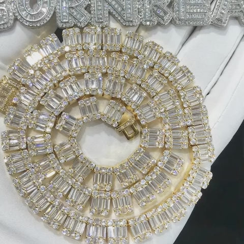 Collier à mailles baguettes glacées de 10 mm