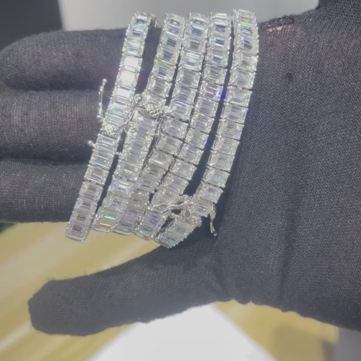 Collier chaîne tennis glacé taille radiant 7 mm