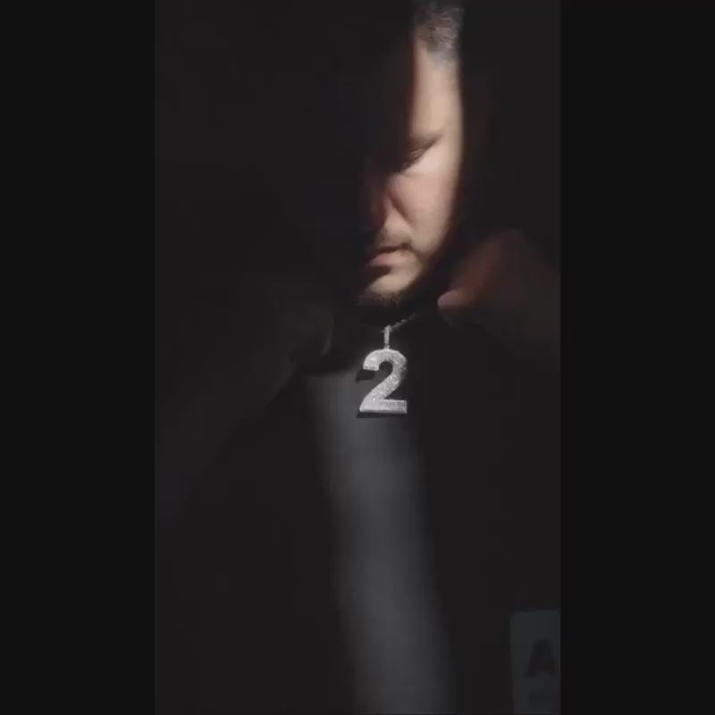 Iced Out Custom Number Pendant 925 Silver Jewelry