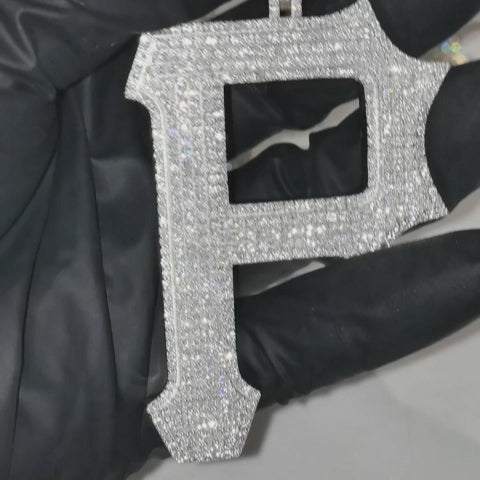 Iced Out Spiny Custom Initial Letter Pendant