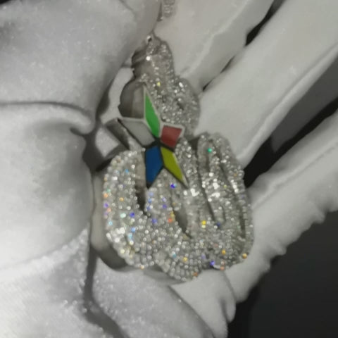 Iced Out Custom Enamel 925 Silver Allah Pendant