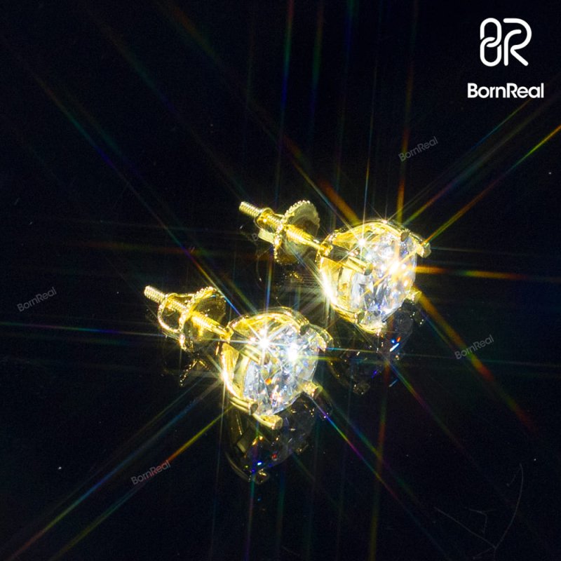 VVS Moissanite Solotaire Stud Earrings(A Pair)