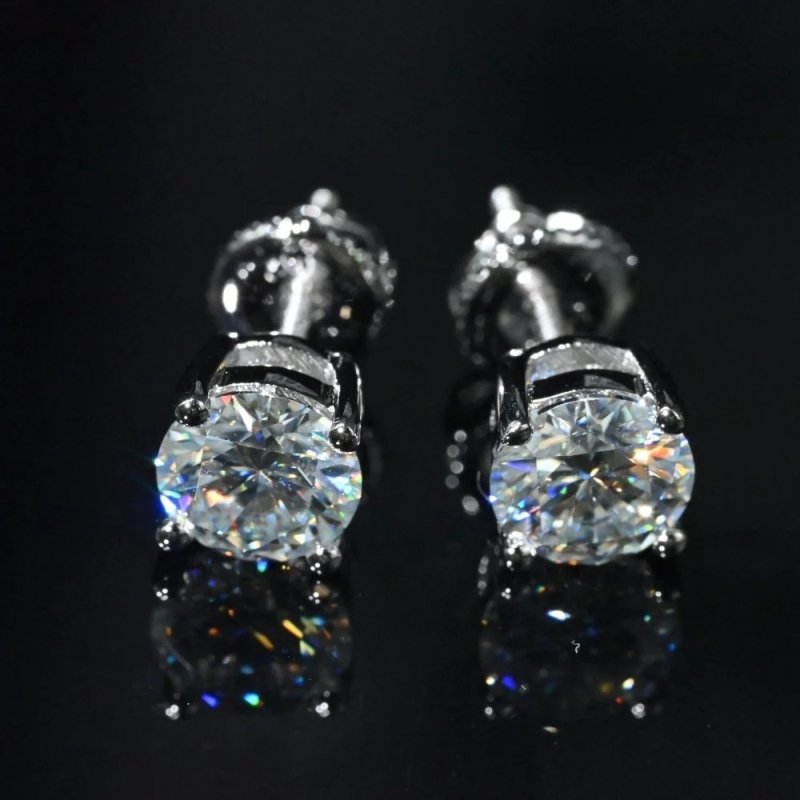 0.6 - 6CT D Color VVS Moissanite Diamond Stud Earring In 10K Gold For Gift（A Pair）