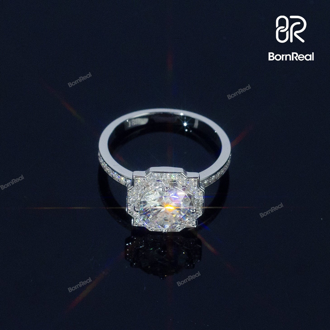 Pear Shape Engagement Ring 925 Silver 10K/14K/18K Real Gold Diamond Jewelry Bornreal Jewelry