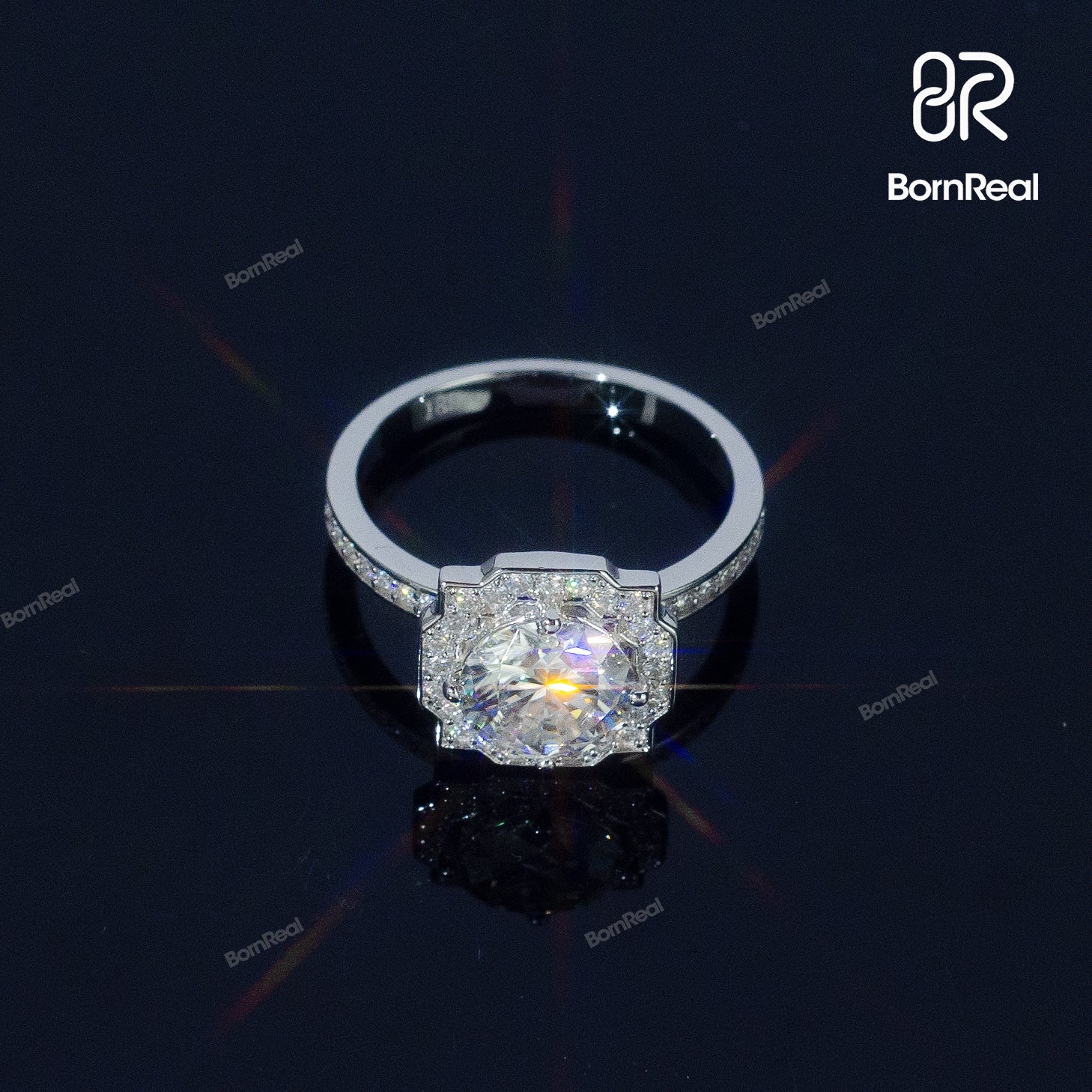 Pear Shape Engagement Ring 925 Silver 10K/14K/18K Real Gold Diamond Jewelry Bornreal Jewelry
