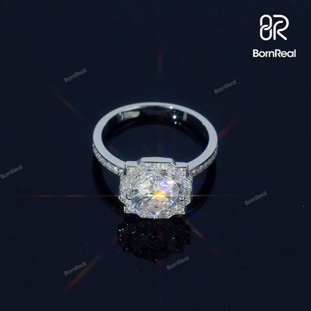 Pear Shape Engagement Ring 925 Silver 10K/14K/18K Real Gold Diamond Jewelry Bornreal Jewelry