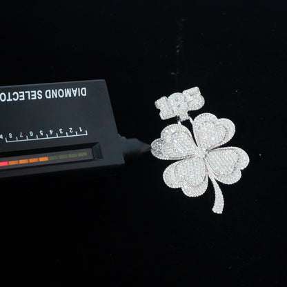 Iced Four-Leaf Clover Pendant