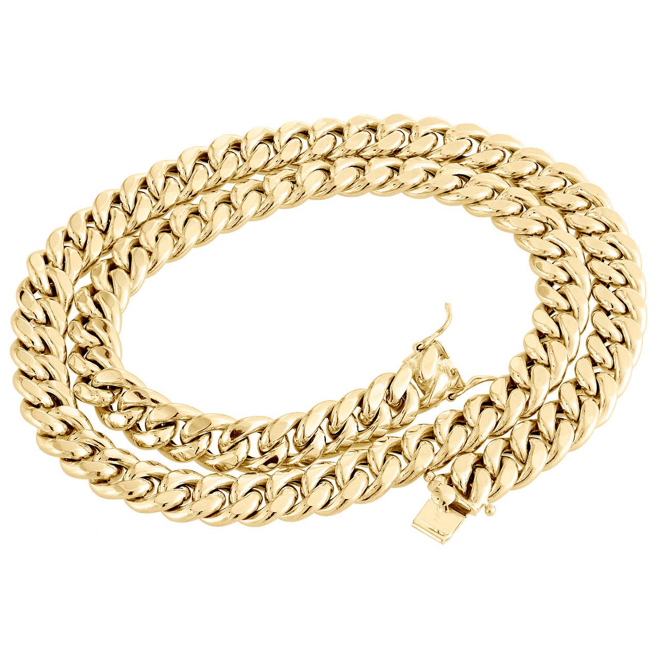 10K Real Gold 12MM Hollow Cuban Link Chain