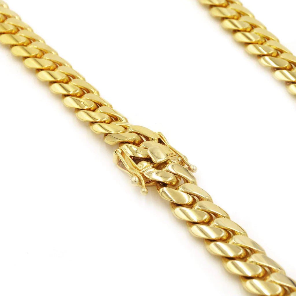 10K Real Gold 12MM Hollow Cuban Link Chain