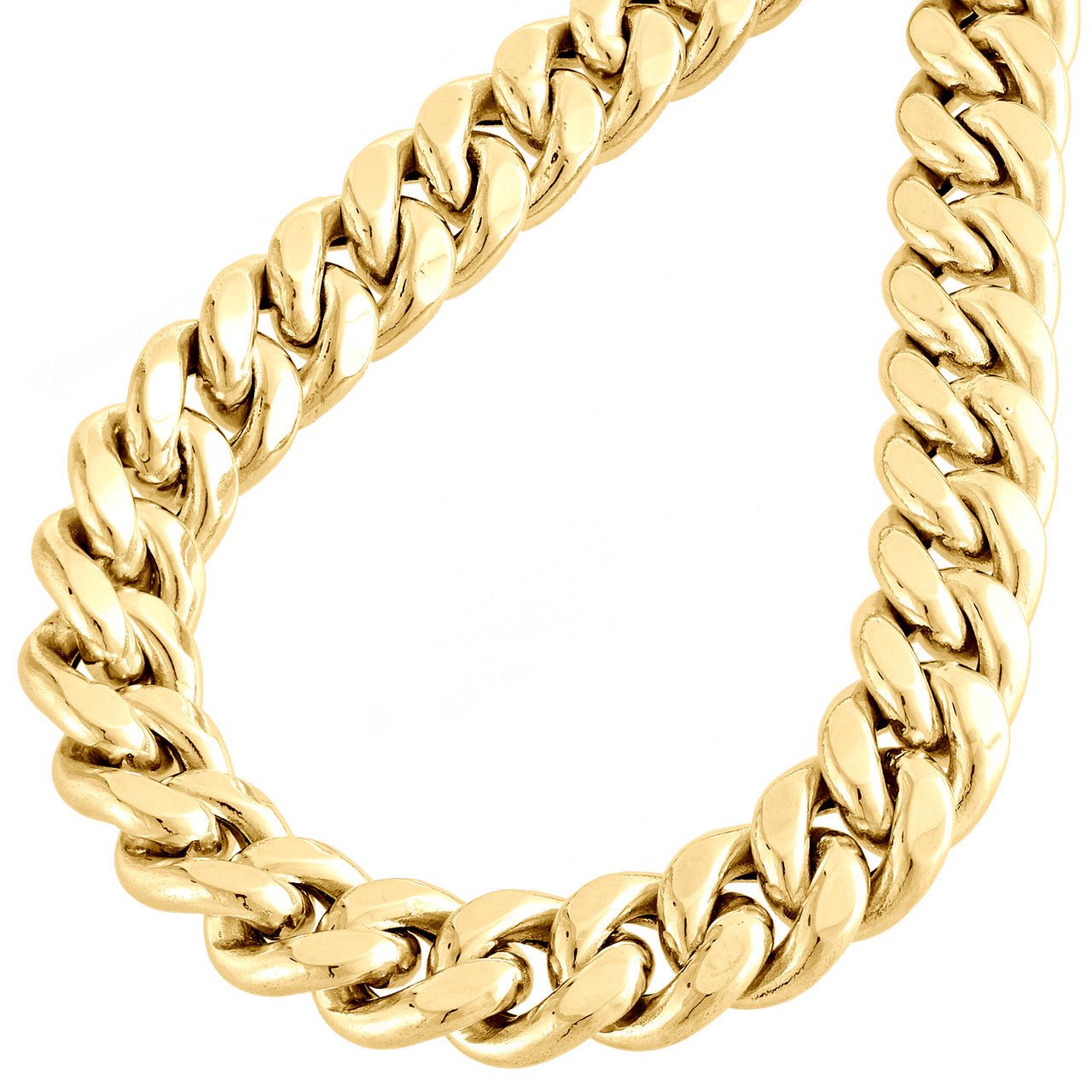 10K Real Gold 12MM Hollow Cuban Link Chain