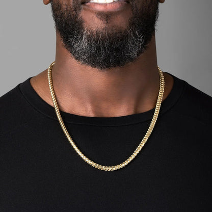 10K Real Gold Hip Hop Necklace 5MM Franco Chain