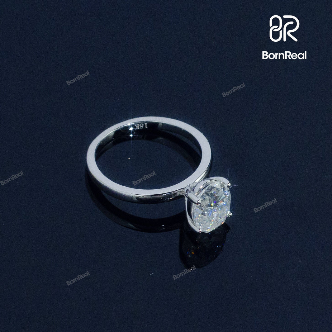 Oval Diamond Solitaire Engagement Ring Wedding Band Bornreal Jewelry