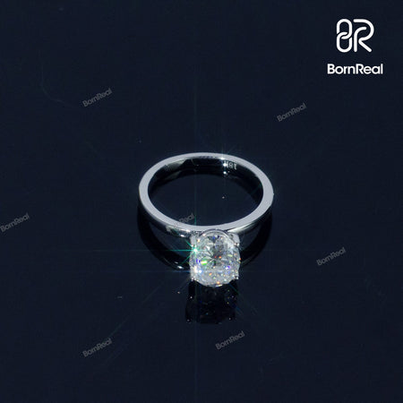 Oval Diamond Solitaire Engagement Ring Wedding Band Bornreal Jewelry