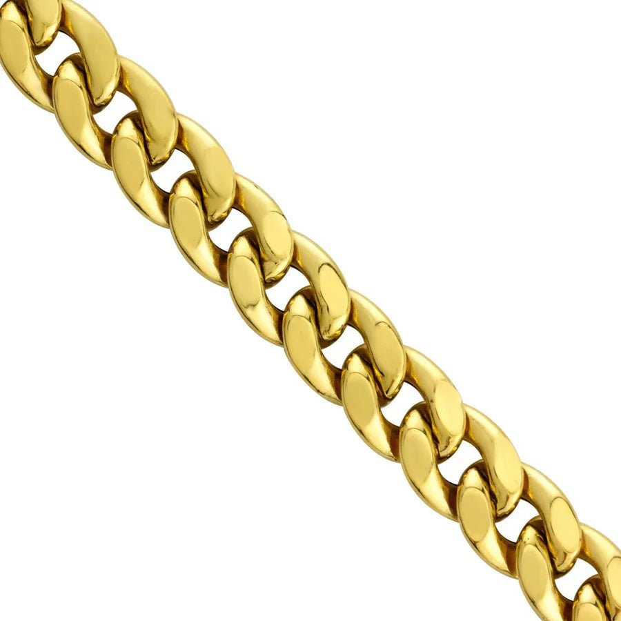 14K Real Gold Hip Hop Hollow Cuban Link Chain 8MM