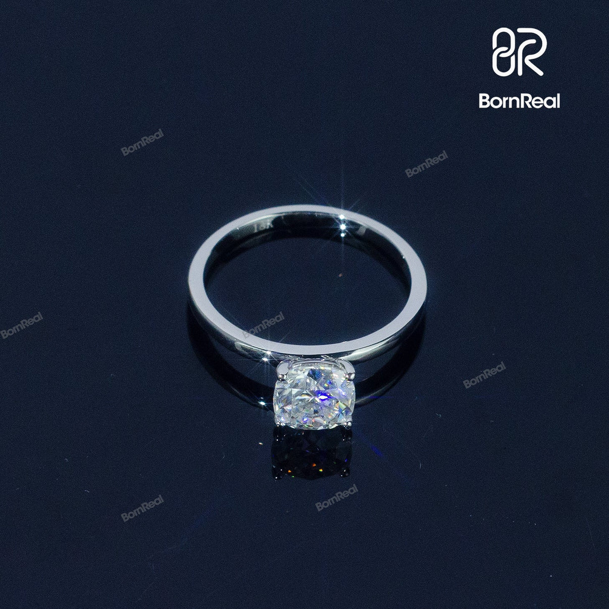 Round Cut Solitaire Engagement Ring For Women Bornreal Jewelry