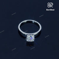 Round Cut Solitaire Engagement Ring For Women Bornreal Jewelry