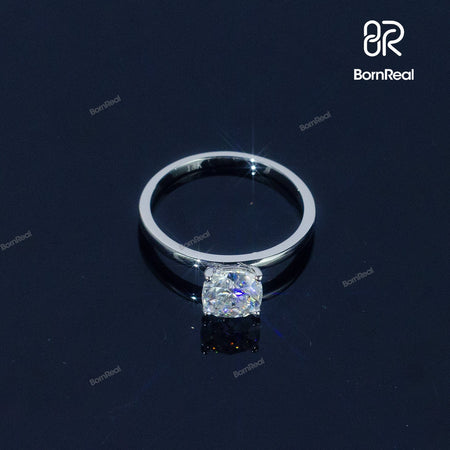 Round Cut Solitaire Engagement Ring For Women Bornreal Jewelry