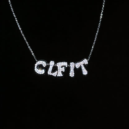 Colgante con número personalizado helado y diamantes blancos y negros 